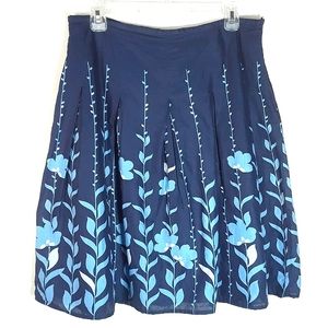 Apt. 9 blue floral boho cotton skater skirt